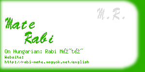 mate rabi business card